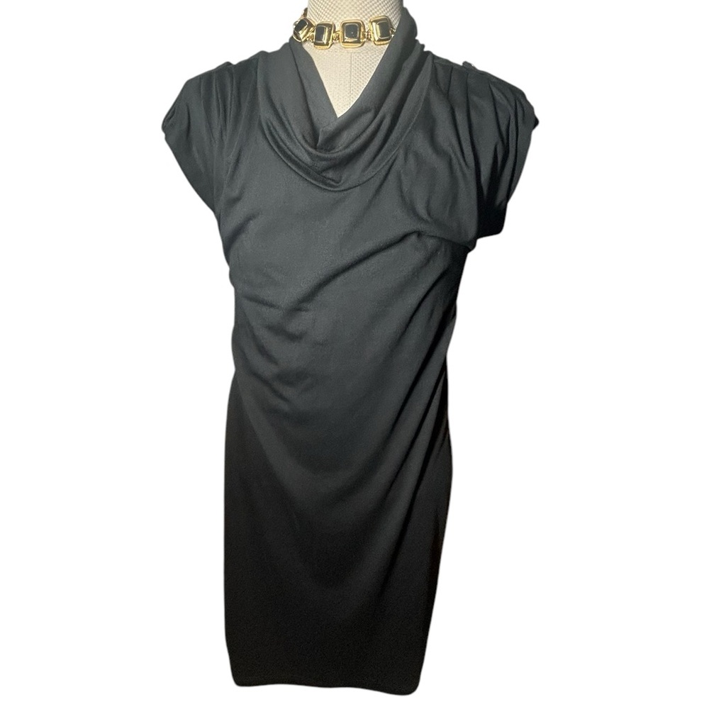 UNBRANDED Women’s Black Cowl Neck Knit Dress Size XL